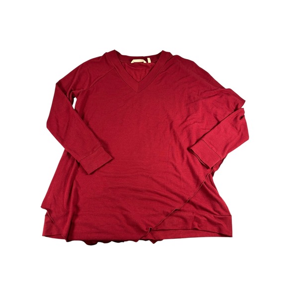 Soft Surroundings Red Madeline Tunic Medium Cape Overlay V-Neck Raglan Sleeves - Picture 4 of 10